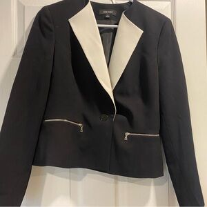 Women's Nine West Classic Single Button Blazer, Black and White